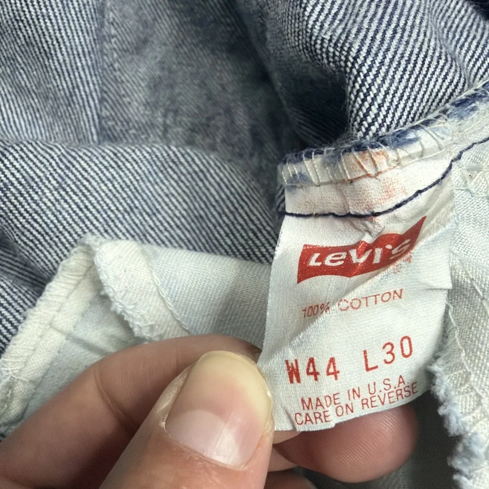 Vtg Levi's 509 Orange Tab Jeans 44x30 Made in USA Dark Wash Straight Leg 80s 90s